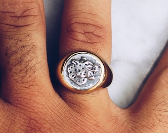 Anillo para hombre, anillo Jaguar, anillo Puma, anillo de metal mixto, anillo Mafia, joyería Cougar, anillos de latón para hombre, regalo de estilo veraniego, joyería para hombre
