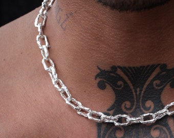 Large Chunky Cable Chain Link Necklace for Men, Women, Sterling Silver Choker Chain, Gothic Punk Rock Jewelry Gifts - Etsy Large Chunky Cable Chain Link Necklace for Men, Women, Sterling Silver Choker Chain, Gothic Punk Rock Jewelry Gifts - Etsy