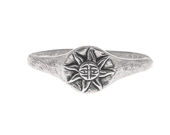 Sun Ring Sterling Silver for Women Men |  Celestial Jewelry, Band Ring with Sun, Dainty Ring