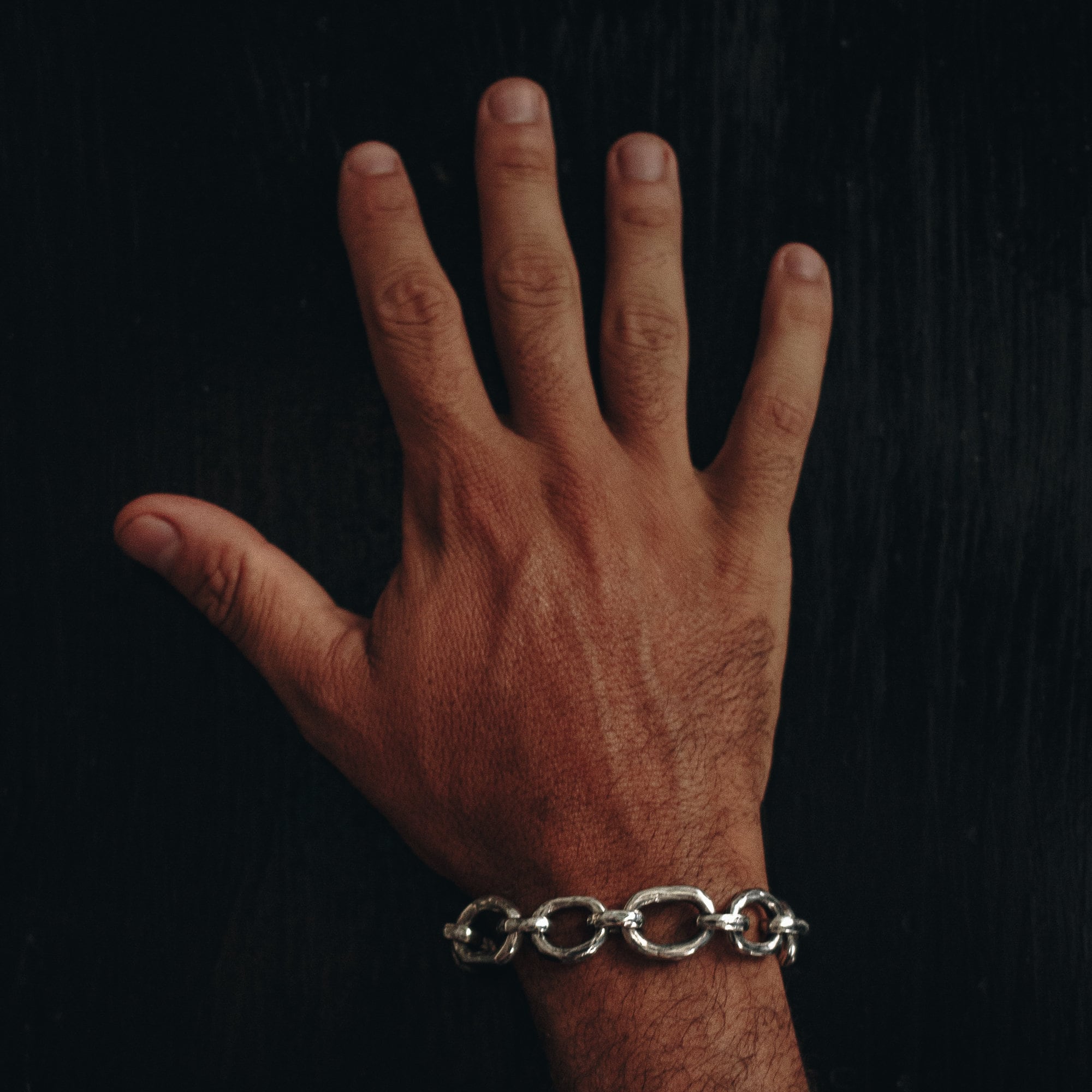 Chunky Silver Bracelet, Mens Sterling Silver Bracelet