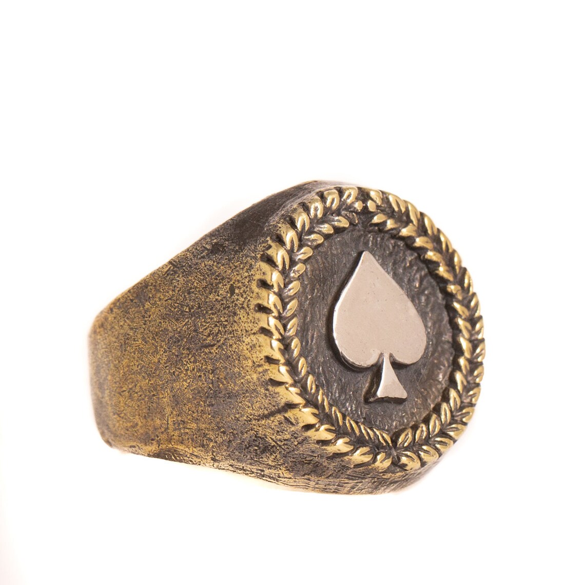 Spade Ring for Men Mixed Metal Rings for Women Ace of Etsy