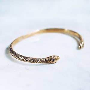 24K Gold Plated Snake Bracelet For Women & Men, Cuff Bracelet, Greek Mythology Jewelry, Summer Festival Accessories, Burning Man Jewelry