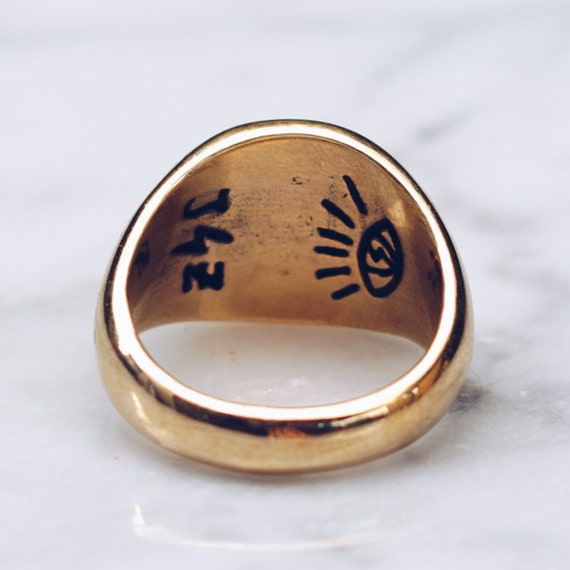 Mens flat clearance top gold ring
