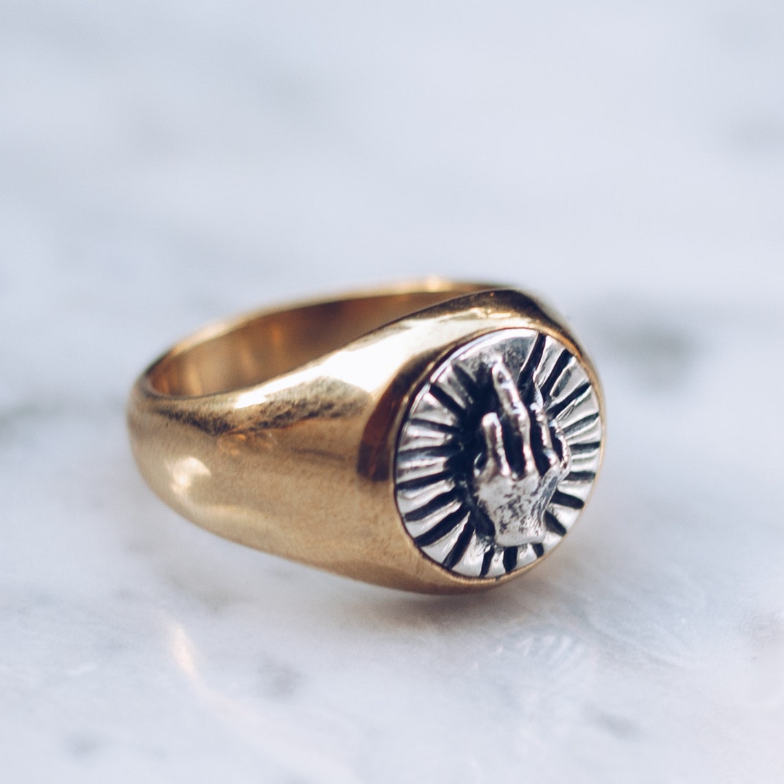 Mittelfinger Ring in Gold und Silber Grunge Ringe für Etsy