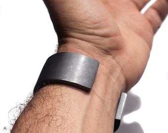 Mens Cuff Bracelet, Sterling Silver Bracelet, Oxidized Jewelry, Minimalist Bracelet, Burning Man Jewelry, Men Chunky Bracelet, Festival Gift