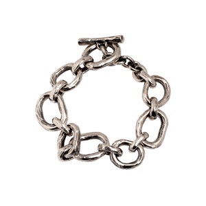 Chunky Chain Bracelet for Men Women Sterling Silver Large Thick Chunky Bracelet, Chain Link Bracelet image 2