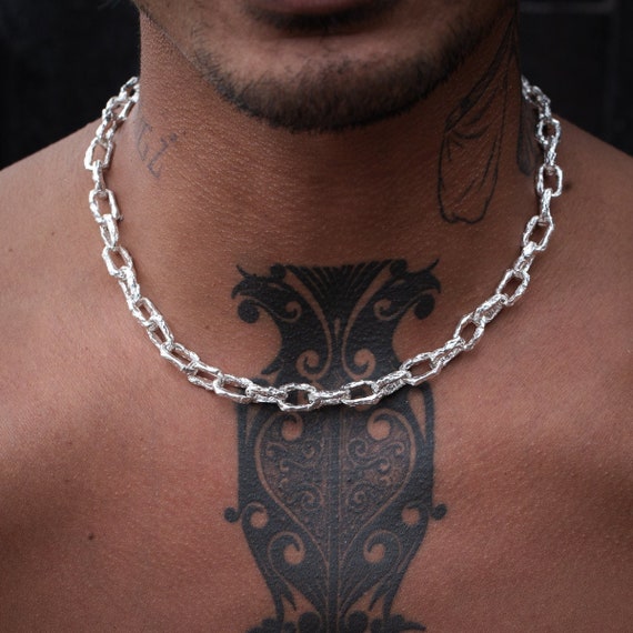 Choker Necklaces - Mens Silver Choker Chains