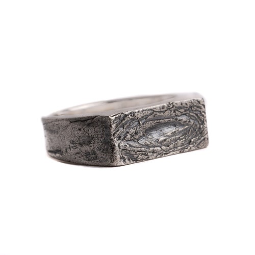 Sterling Silver Eye Ring for Men Women | Rectangle Rings, shops Geometric Textured Pinky Rings