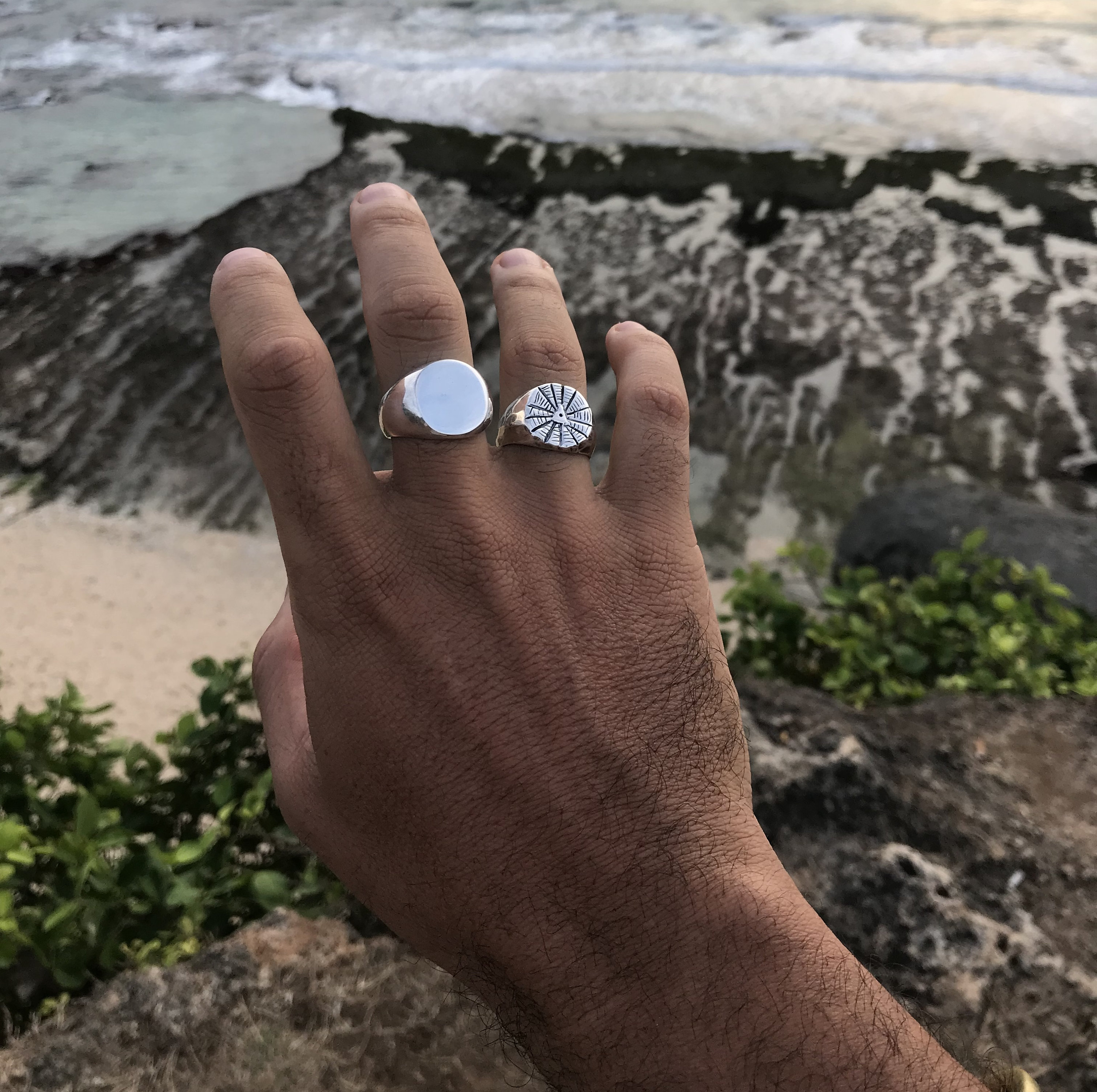 Mens Pinky Ring Simple Ring Silver Flat Face Ring Vintage Etsy