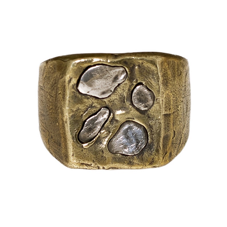 Two Toned Abstract Ring for Men Women | Gold Silver Rings, Artsy ...