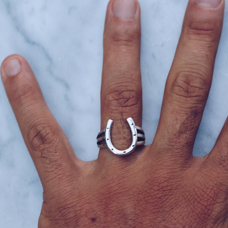 Horseshoe Ring 925 Sterling Silver Horse Shoe Ring Western Etsy