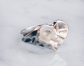 Herz Ring versilbert |  Herz Ring, Liebe Ring, Minimalisten Herz Ring, Einzigartige Herz Ring, Statement Schmuck für sie