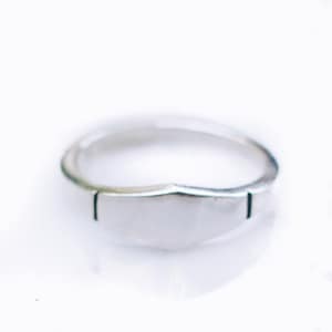 Silver Geometric Ring for Men or Women | Minimal Simple Band Ring, Flat Top Ring, Mens Rings
