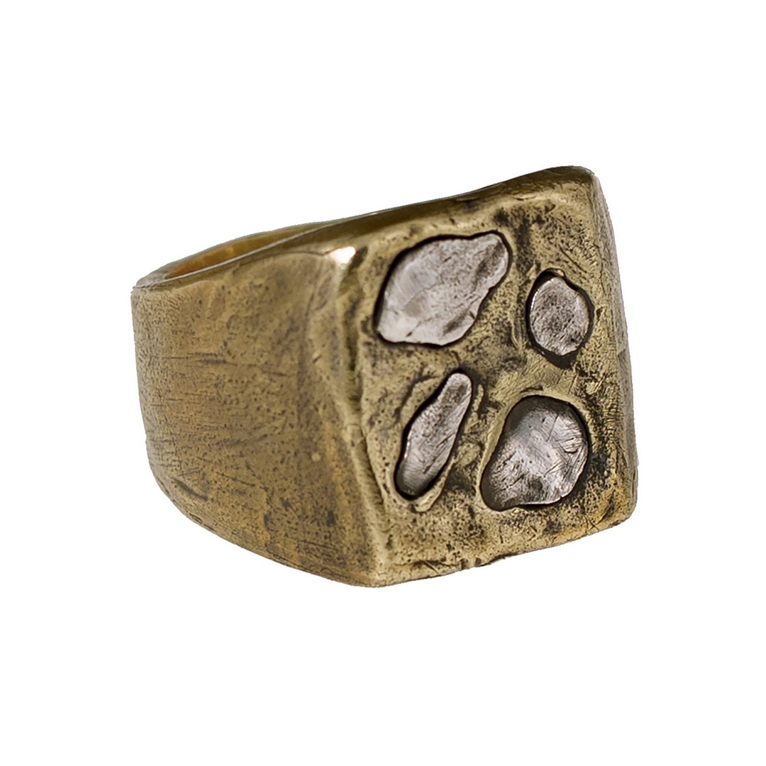 Two Toned Abstract Ring for Men Women | Gold Silver Rings, Artsy ...