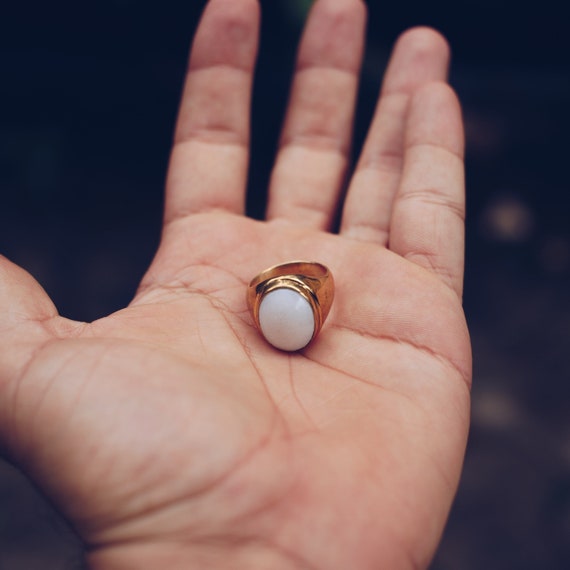 Gold & Green Vintage Signet Ring – RoseGold & Black Pty Ltd