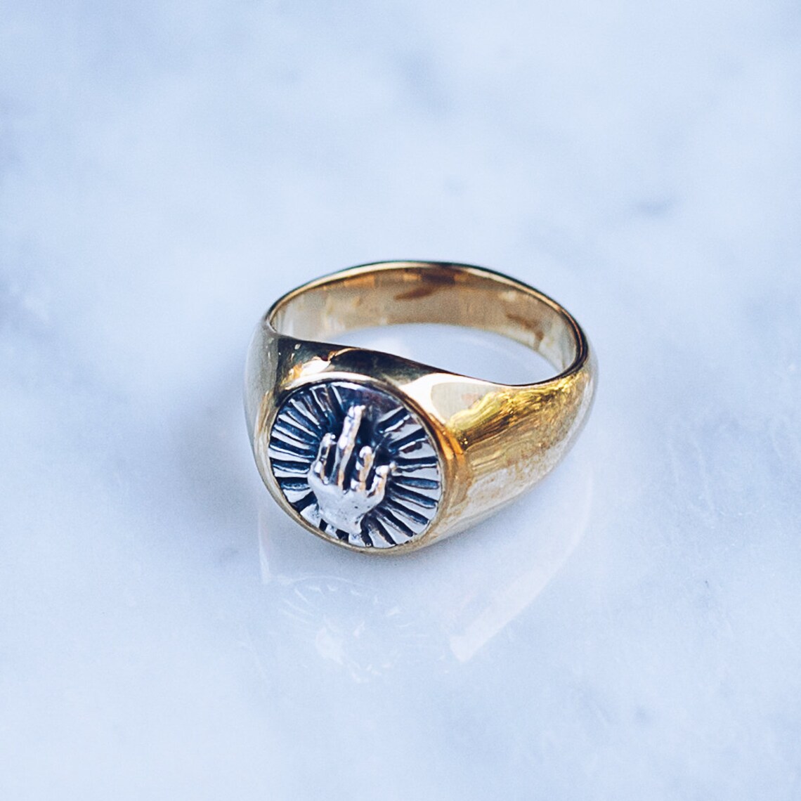 Mittelfinger Ring in Gold und Silber Grunge Ringe für Etsy