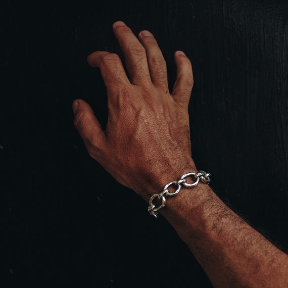 Chunky Chain Bracelet for Men Women | Sterling Silver Large Thick Chunky Bracelet, Chain Link Bracelet