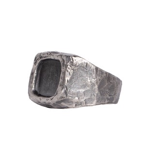 Gaba Ring | Oxidized Square Ring, Bold Black Mens Ring, Gothic Jewelry Pinky Ring