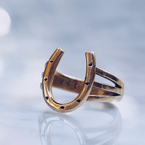 Mens Horseshoe Ring | Brass Horse Shoe Ring For Men, Western Ring Men, Horseshoe Rings for Women, Cowgirl Ring, Western Ring