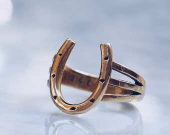 Hufeisen Ring, Western Ringe, Cowboy Ring Hufeisen Ring, Messing Damen Ring, Glücksring, Cowgirl Schmuck, Glücksring, Statement