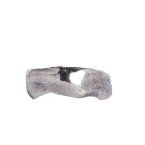 Abstract Rugged Band Ring Silver Unique Mens Band Rings, Hammered Ring, Pinky Ring image 3