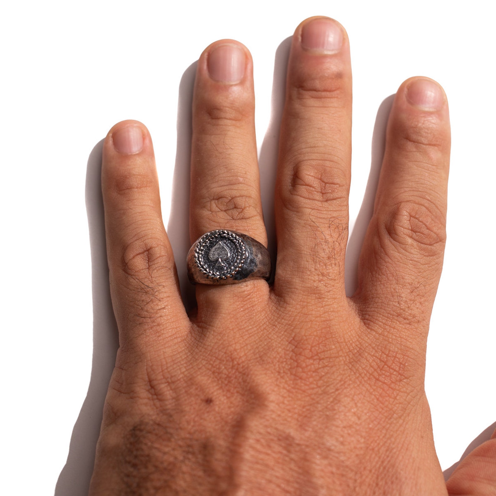 Spades Ring for Men Silver Ace of Spades Rings for Women Etsy