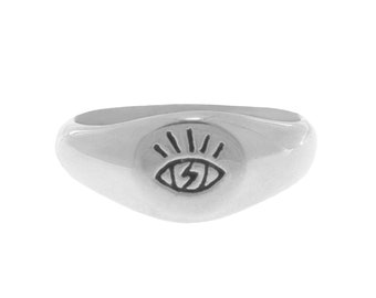 All Seeing Eye Ring Silver | Protection Jewelry, Eye of Providence, Sterling Silver Rings for Women and Men, Boho Ring