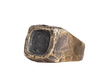 Gaba Ring | Brass Ring, Bold Black Mens Ring, Gothic Jewelry Pinky Ring