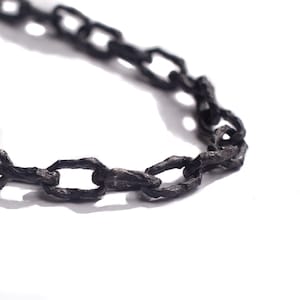 Chunky Oxidized Chain Necklace, Mens Black Silver Chain, Gothic Chain, Punk Choker Chain, Rough Textured Chain, Alternative Chain, Metalcore