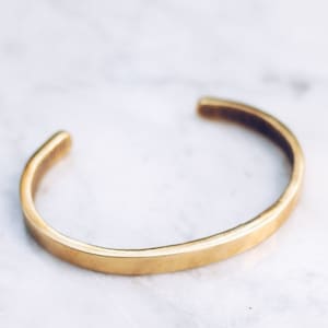 Brass Cuff Bracelet, Mens Jewelry Gift, Mens Gold Color Bracelet, Unisex Bangle, Minimal Bracelet, Mens Simple Bracelet, Everyday Jewelry