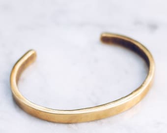 Men Cuff Bracelet Brass, Mens Jewelry Gift, Gold Color Bracelet, Unisex Bangle, Minimal Bracelet, Mens Simple Bracelet, Everyday Jewelry