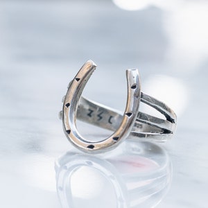 Horseshoe Ring | 925 Sterling Silver Horse Shoe Ring, Western Ring Men, Horseshoe Rings for Women, Mens Pinky Ring, Cowgirl Ring