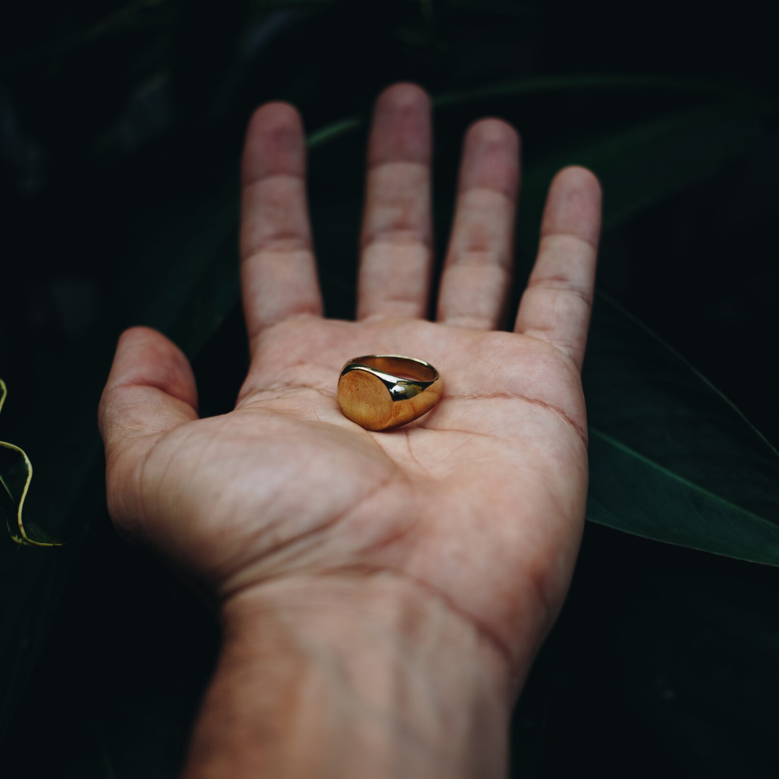 Minimalist Mens Gold Ring Flat Top Ring Mens Brass Ring Etsy
