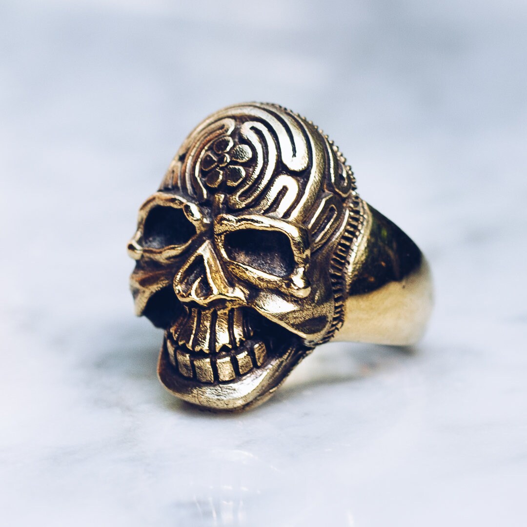 g&f co　LUCKY SKULL RING _BRASS g&f co LUCKY SKULL RING _BRASS（Adjustable Silver Stone