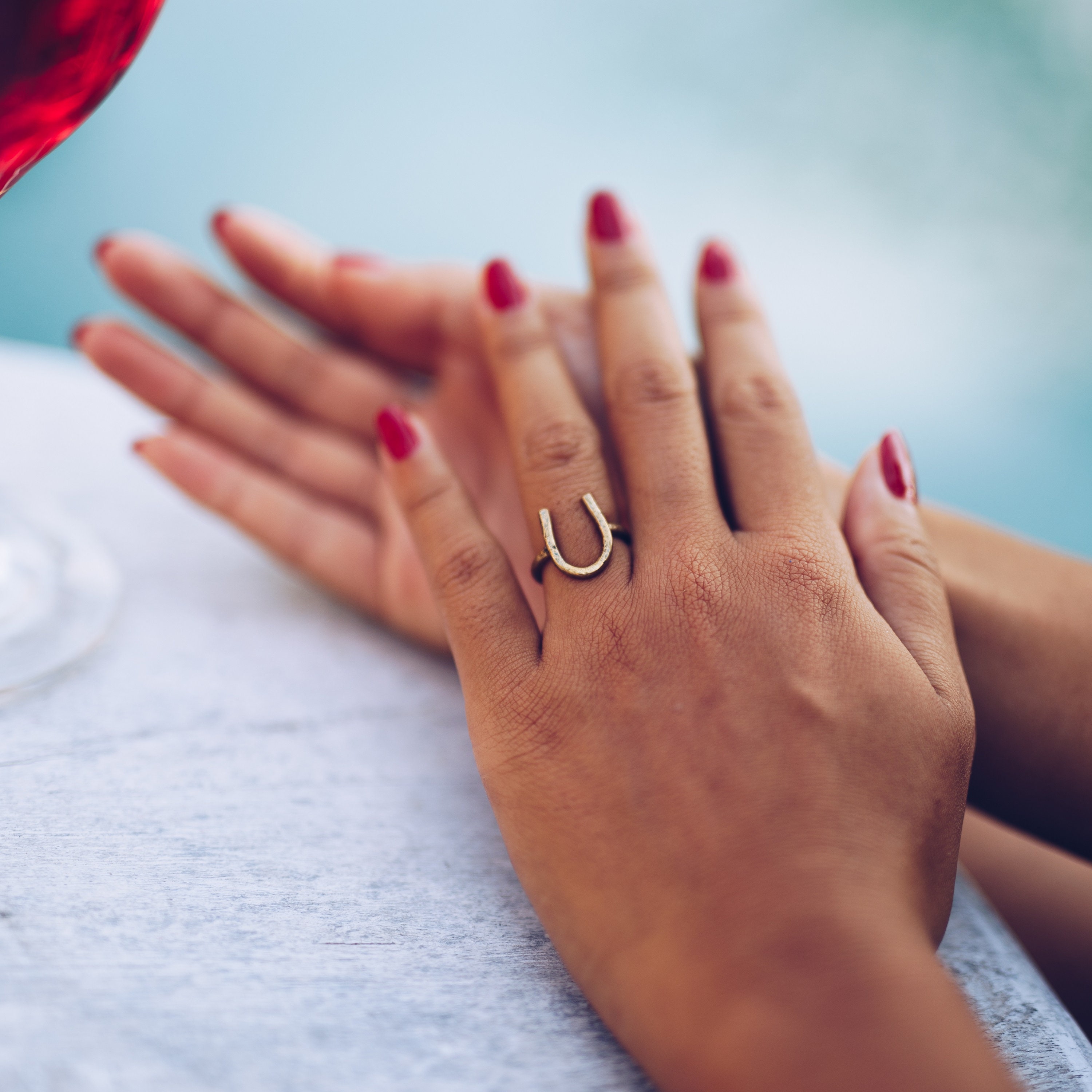 Brass Horseshoe Ring for Women | Womens Horse Shoe Ring