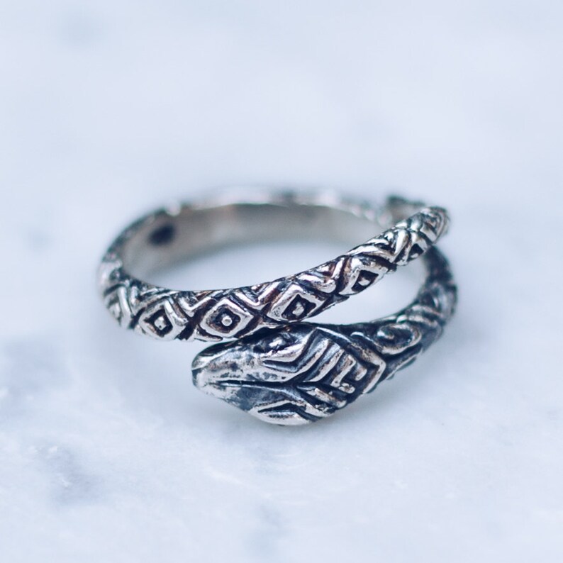 Mens and Womens Ring Size Snake Ring Men Gothic Rings for Women Cool Rings Silver Snake Ring