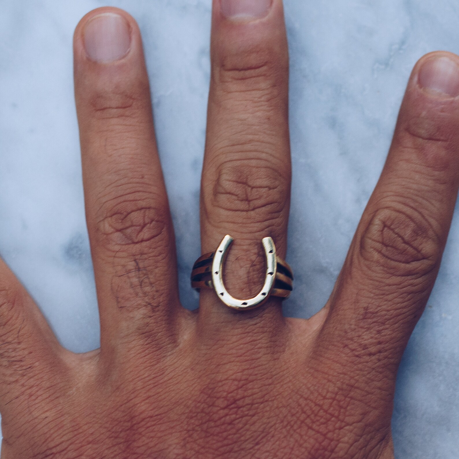 Horseshoe Ring Gold Mens Horseshoe Ring Western Rings for Etsy