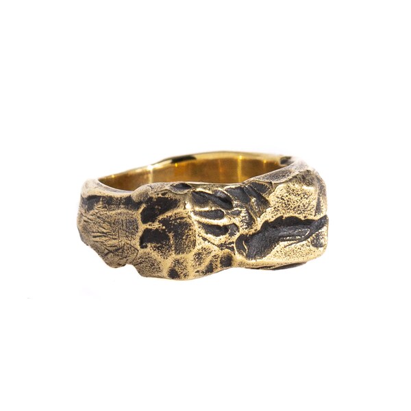 Hammered Mens Ring Etsy