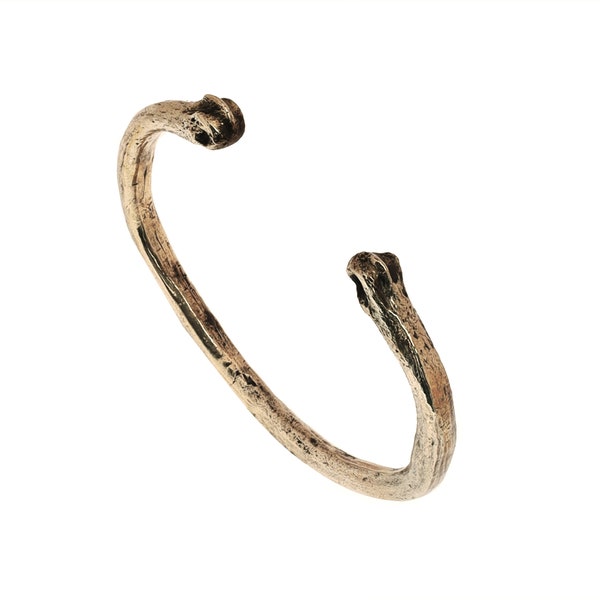 Coyote Bone Bracelet | Gold Brass Rustic Bracelet for Men Women, Boho Bracelet, Hippie, Wanderlust Jewelry