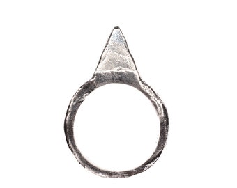 Ukra Small Silver Spike Ring, Gothic Ring, Rocker Ring, Heavy Metal Ring, Hipster Ring