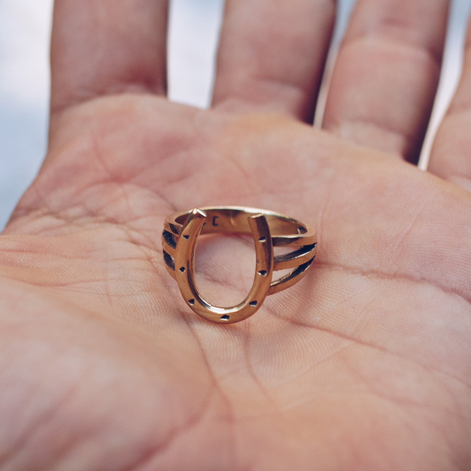 Horseshoe Ring Gold Mens Horseshoe Ring Western Rings for Etsy