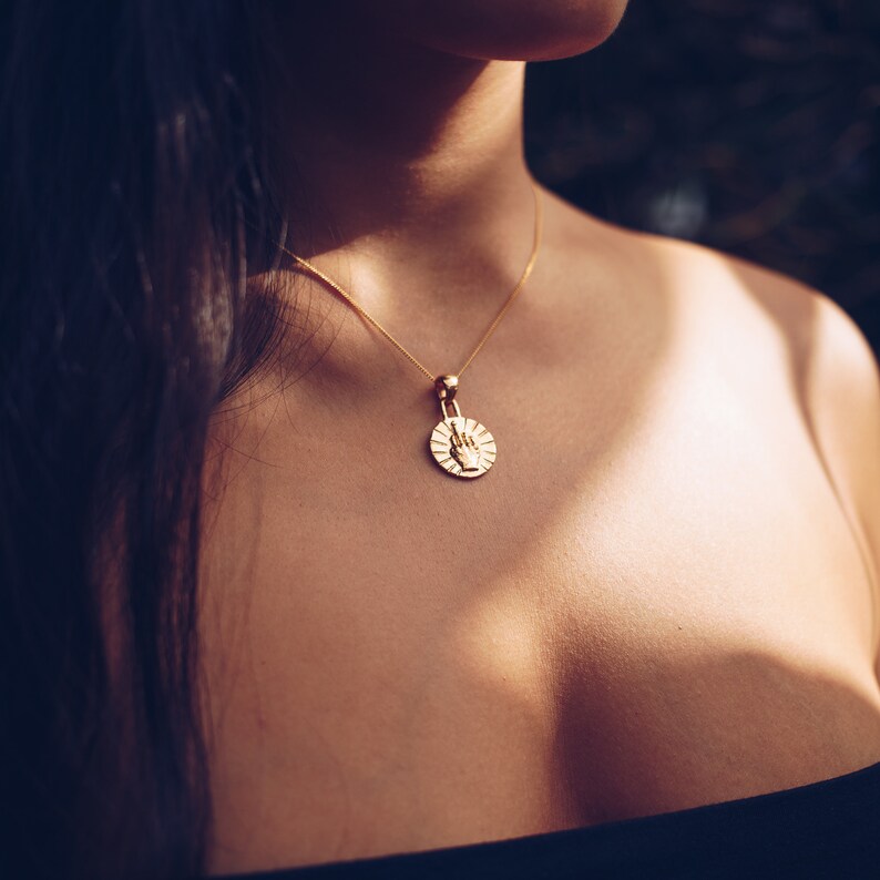 Fuck you Gold Middle Finger Jewelry Middle Finger Necklace Gold 24k Gold Plated Necklace for Women Fuckoff Necklace