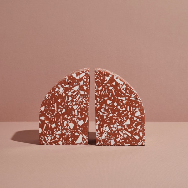 Terracotta Arch Terrazzo Jesmonite Bookend