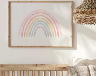 Regenbogen Wand Kunstdruck, Pastell Regenbogen, DRUCKBARE Wand Kunst, Baby Kinderzimmer Dekor, Kinderzimmer Dekor, Regenbogen Baby Printable, DIGITAL DOWNLOAD