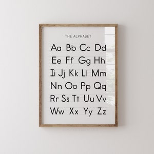 Alphabet Poster, Handwriting Chart Print, Printable Educational Wall Art, ABC Poster, Classroom Decor, Back To School DIGITAL DOWNLOAD