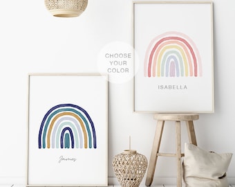 Custom Name Rainbow Art Print, Printable Wall Art, Rainbow Nursery Decor, Kids Room Wall Art,Rainbow Baby Printable, DIGITAL DOWNLOAD