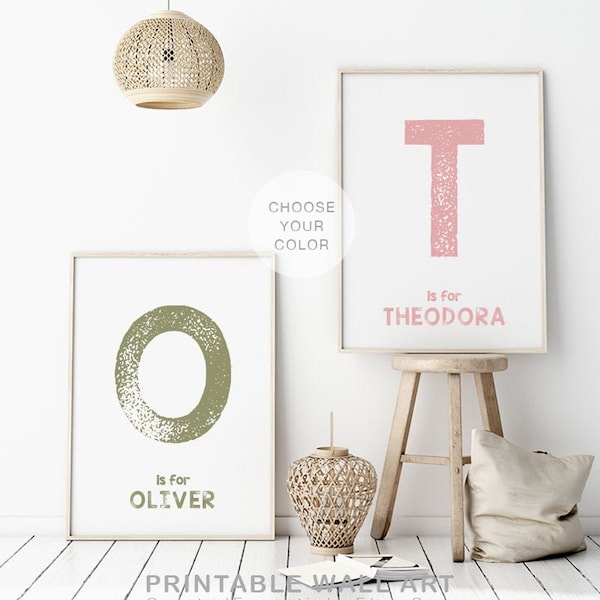 Custom Color Name Print, Choose Your Color Printable Name Art, Nursery, Boys Name Wall Art, Girls Name Art, DIGITAL DOWNLOAD