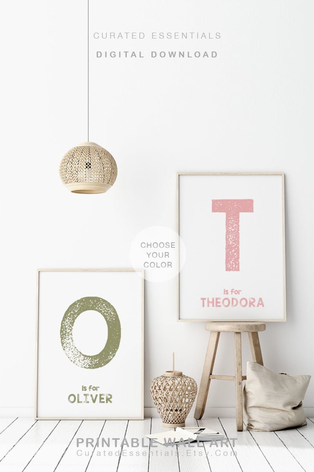 Custom Color Name Print, Choose Your Color Printable Name Art, Nursery ...