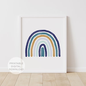 Rainbow Wall Art, PRINTABLE Wall Art, Rainbow Nursery Decor, Modern Coastal Decor, Kids Room Decor, Rainbow Baby, DIGITAL DOWNLOAD