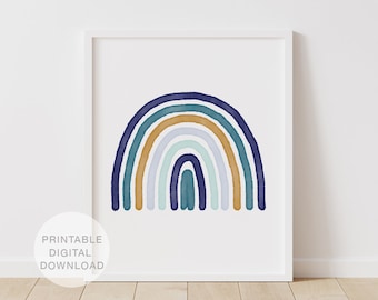 Regenbogen Wandbild, DRUCKBARE Wandkunst, Regenbogen Kinderzimmer Dekor, Moderne Küsten Dekoration, Kinderzimmer Dekor, Regenbogen Baby, DIGITALER DOWNLOAD